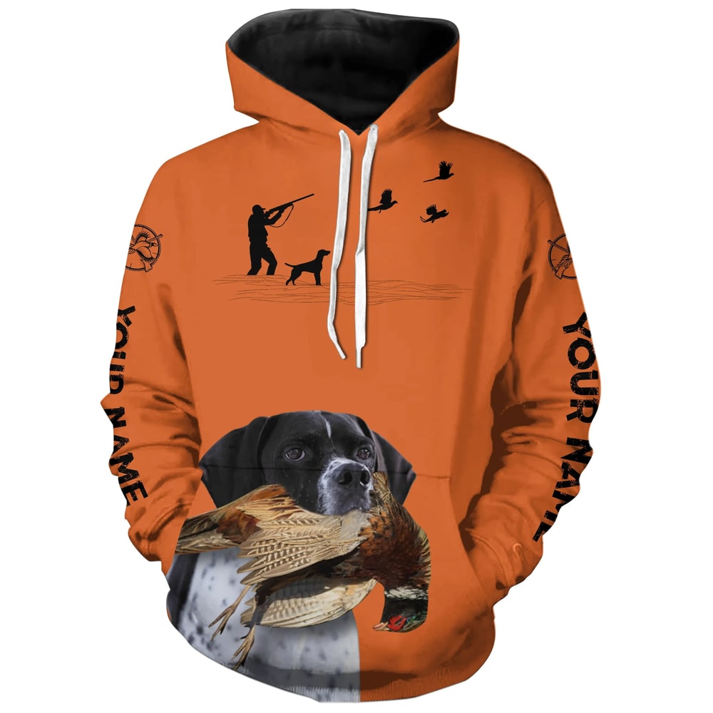Best Pheasant Hunting Dogs Orange Hoodie 3D, Personalized All Over Print Hoodie 3D V9