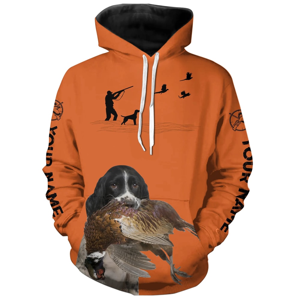 Best Pheasant Hunting Dogs Orange Hoodie 3D, Personalized All Over Print Hoodie 3D V10