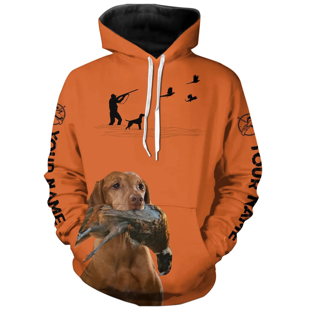 Best Pheasant Hunting Dogs Orange Hoodie 3D, Personalized All Over Print Hoodie 3D V11