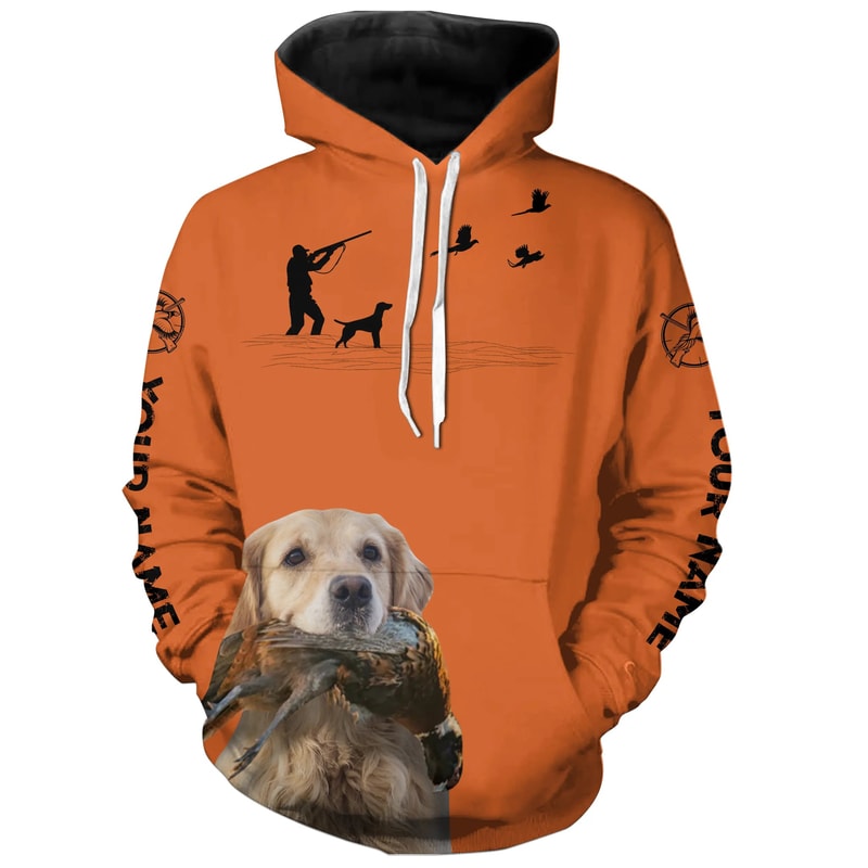 Best Pheasant Hunting Dogs Orange Hoodie 3D, Personalized All Over Print Hoodie 3D V15