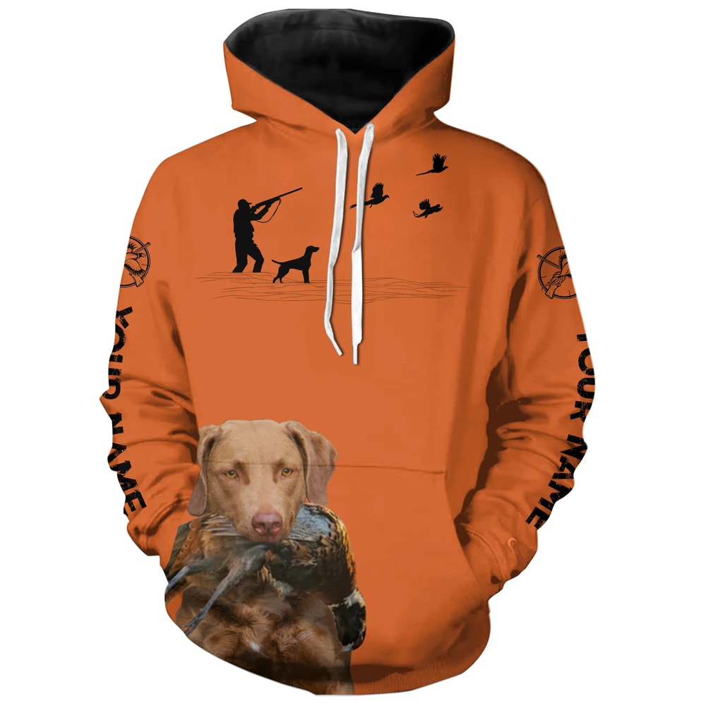 Best Pheasant Hunting Dogs Orange Hoodie 3D, Personalized All Over Print Hoodie 3D V17