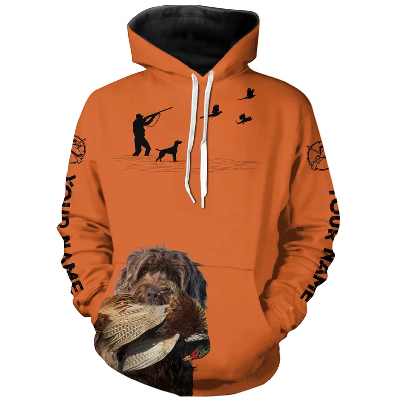 Best Pheasant Hunting Dogs Orange Hoodie 3D, Personalized All Over Print Hoodie 3D V19