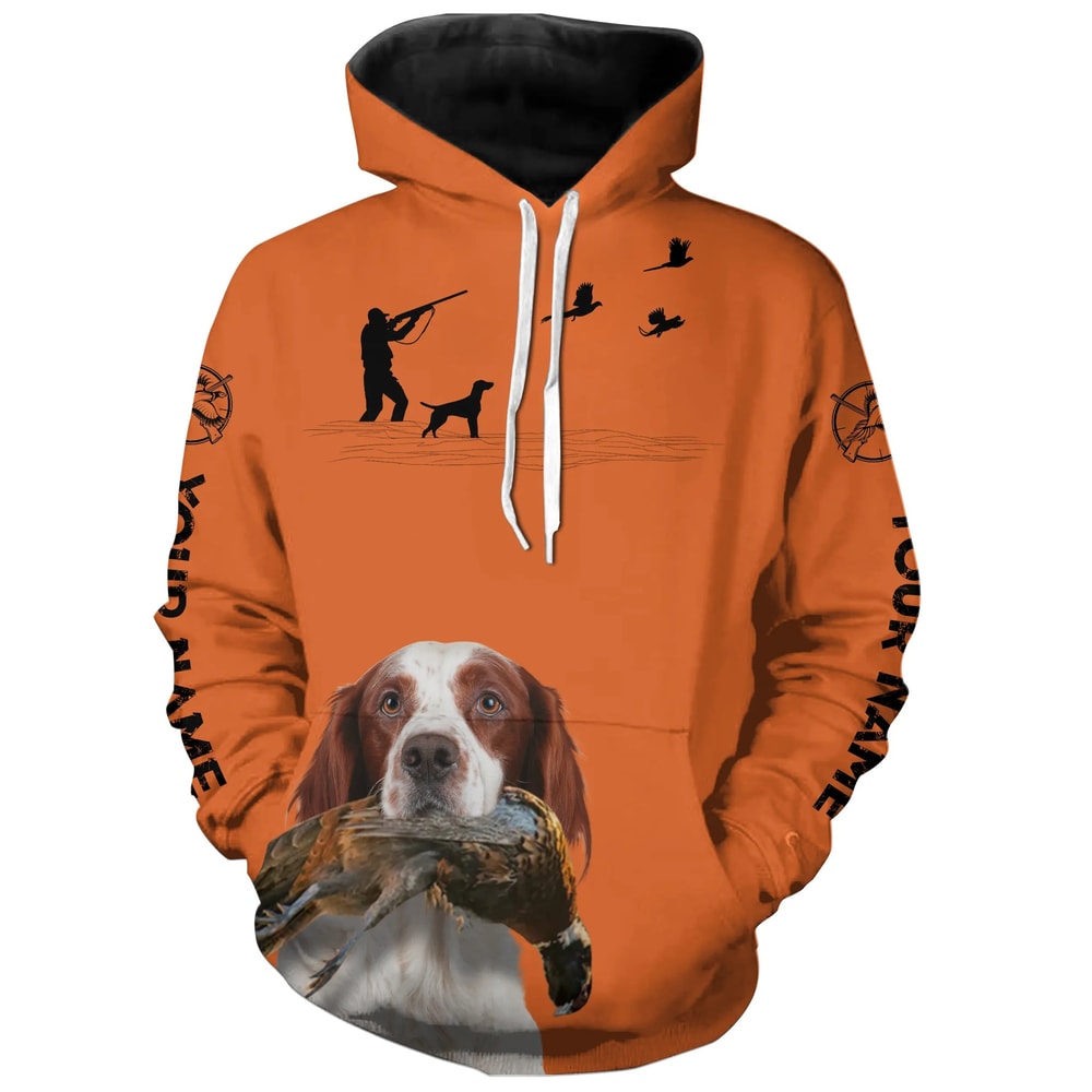Best Pheasant Hunting Dogs Orange Hoodie 3D, Personalized All Over Print Hoodie 3D V20