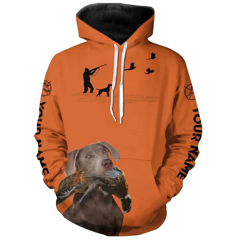 Best Pheasant Hunting Dogs Orange Hoodie 3D, Personalized All Over Print Hoodie 3D V22