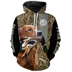 golden retriever duck hunting camo hoodie 3d, personalized all over print hoodie 3d