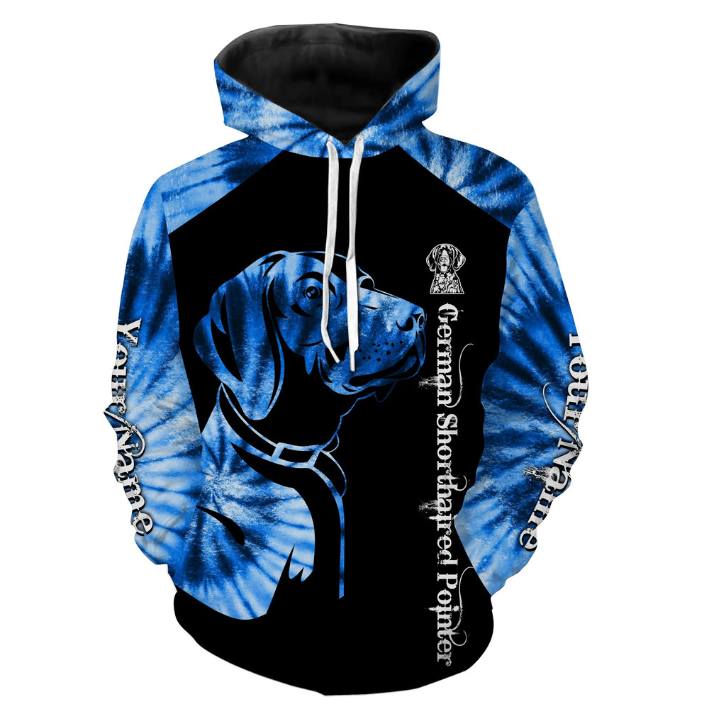 German Shorthaired Pointer Tie Dye Hoodie 3D, Personalized All Over Print Hoodie 3D