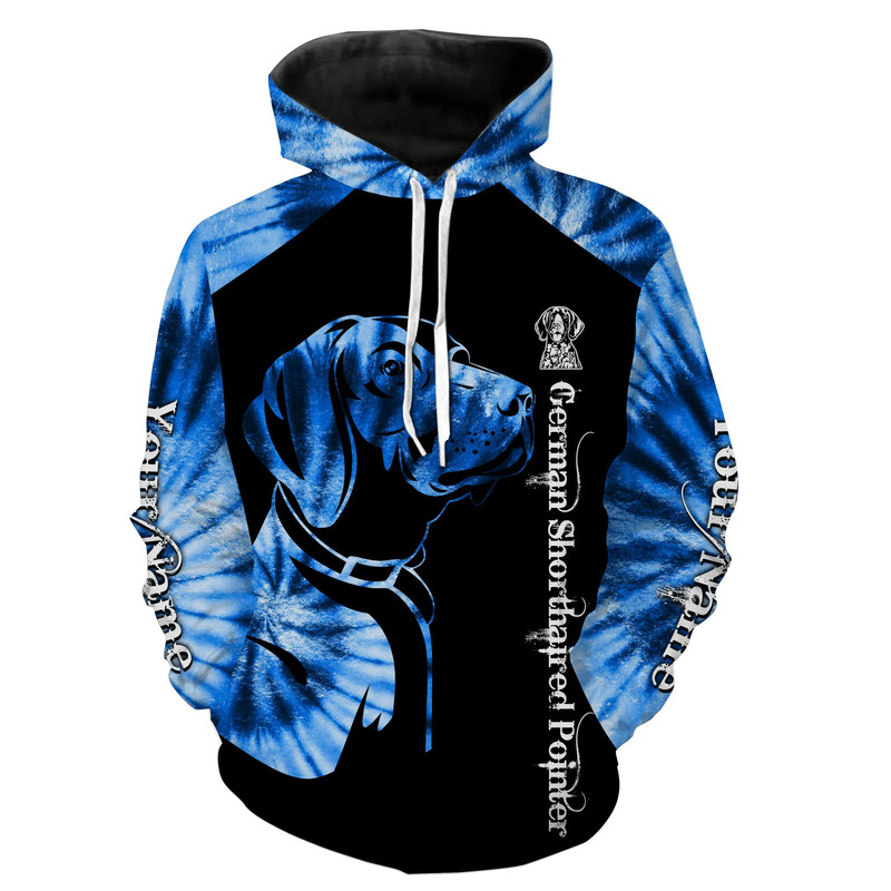 German Shorthaired Pointer Tie Dye Hoodie 3D, Personalized All Over Print Hoodie 3D