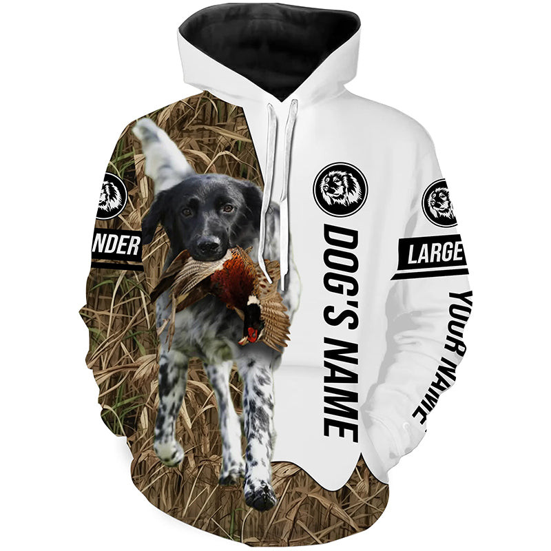 Pheasant Hunting With Large Munsterlander Hoodie 3D, Personalized All Over Print Hoodie 3D