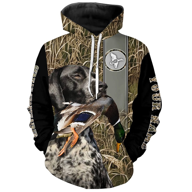 German Shorthaired Pointer Duck Hunting Hoodie 3D, Personalized All Over Print Hoodie 3D