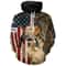 Yellow Labrador Retriever Hunting Bird Dog Duck Hunter American Flag Hoodie 3D, Personalized All Over Print Hoodie 3D