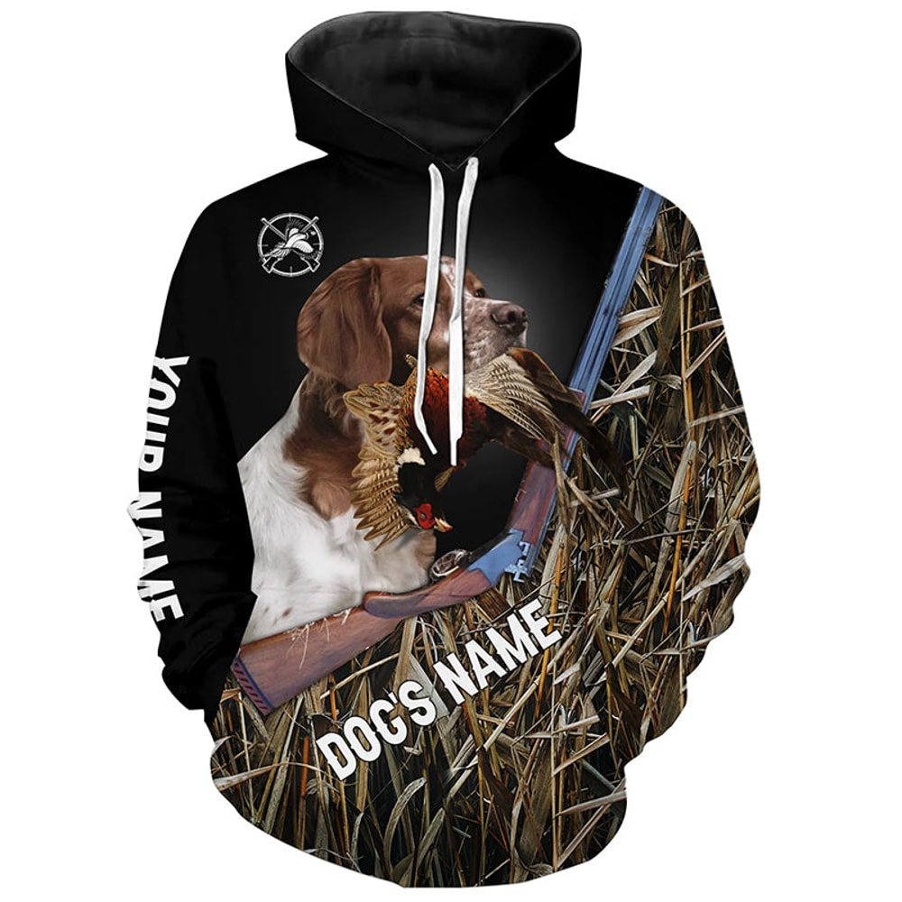 Brittany Dog Pheasant Hunting Hoodie 3D, Personalized All Over Print Hoodie 3D Y1