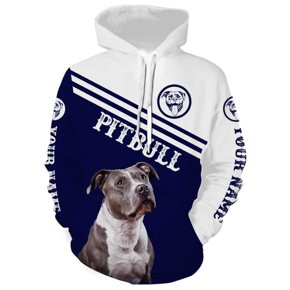 Pitbull Dog Lover Hoodie 3D, Personalized All Over Print Hoodie 3D Y14