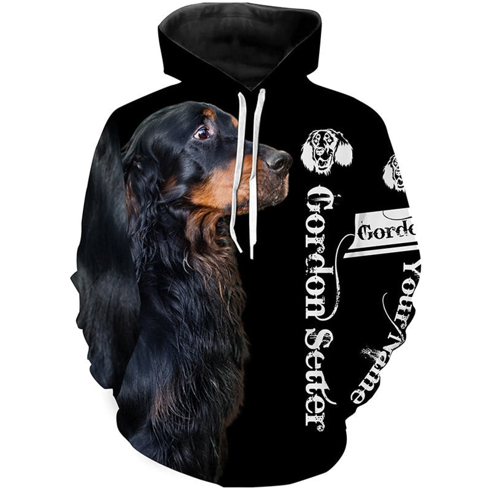 Gordon Setter Hoodie 3D, Personalized All Over Print Hoodie 3D Y50