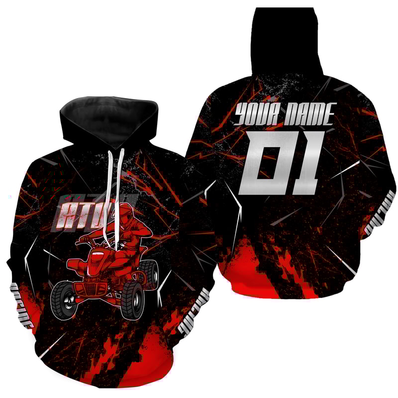 Red ATV Quad Hoodie 3D, Personalized All Over Print Hoodie 3D Y81