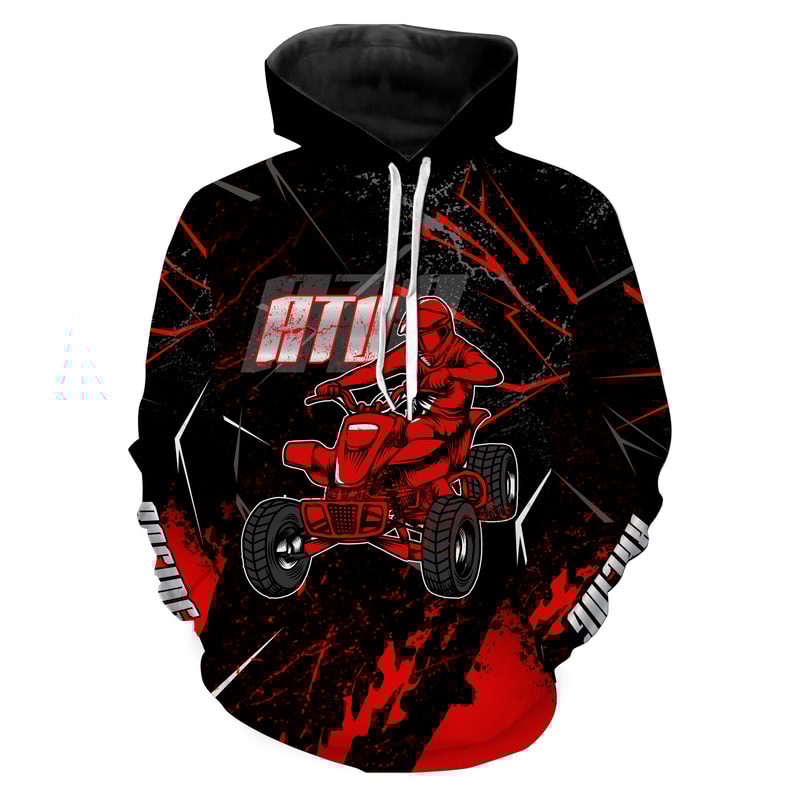 Red ATV Quad Hoodie 3D, Personalized All Over Print Hoodie 3D Y81