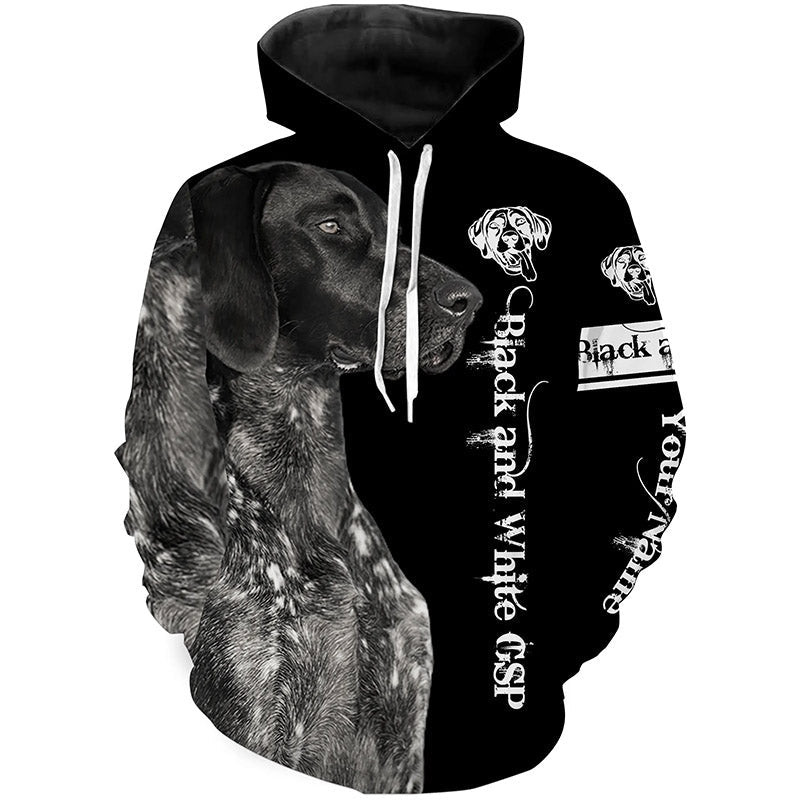 Black German Shorthaired Pointer Hoodie 3D, Personalized All Over Print Hoodie 3D Y98
