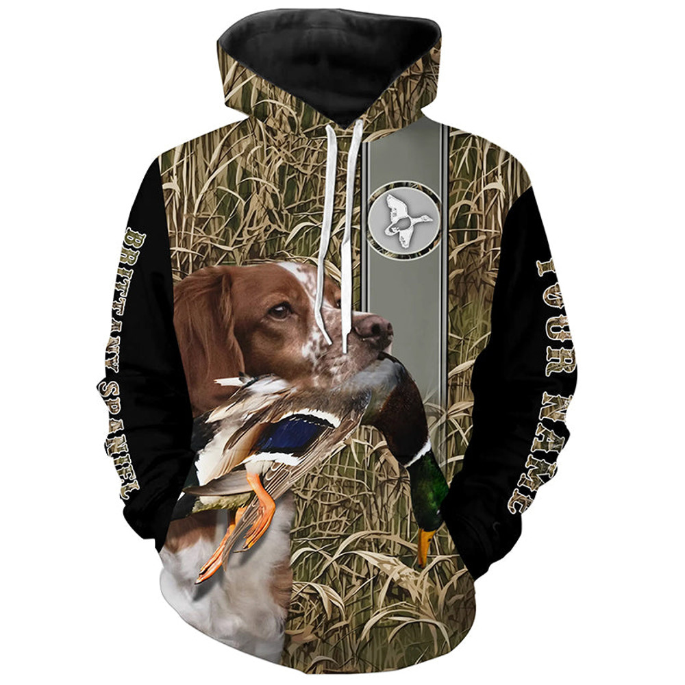 Brittany Dog Hunting Duck Brittany Spaniels Hoodie 3D, Personalized All Over Print Hoodie 3D Y101