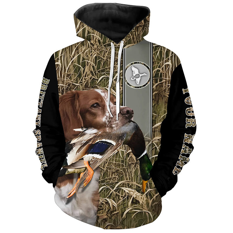 Brittany Dog Hunting Duck Brittany Spaniels Hoodie 3D, Personalized All Over Print Hoodie 3D Y101