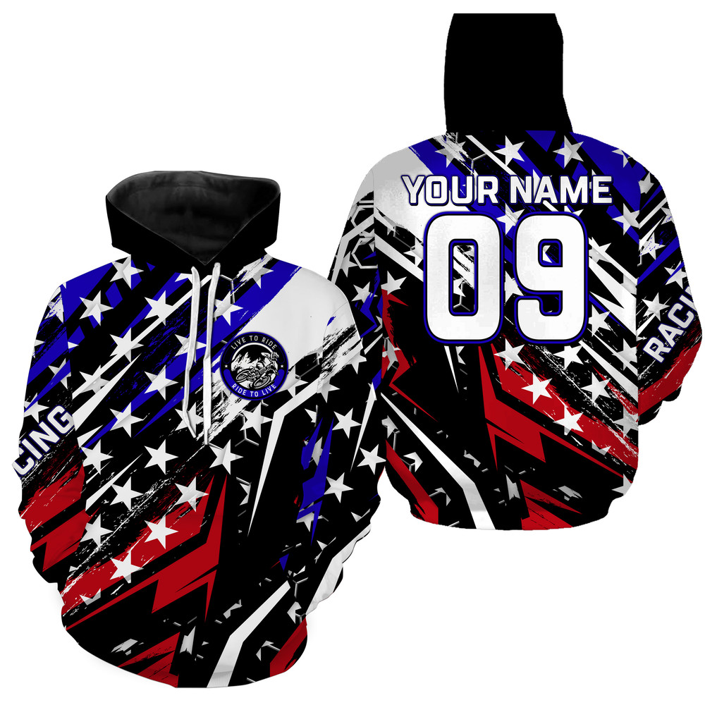 American Flag Quad Bike Hoodie 3D, Personalized All Over Print Hoodie 3D Y103