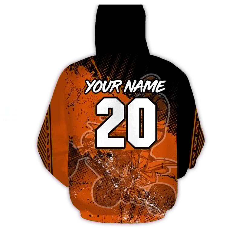 ATV Motocross Orange Hoodie 3D, Personalized All Over Print Hoodie 3D Y114