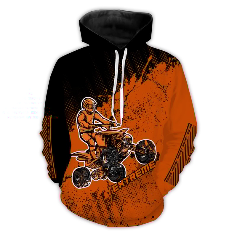 ATV Motocross Orange Hoodie 3D, Personalized All Over Print Hoodie 3D Y114