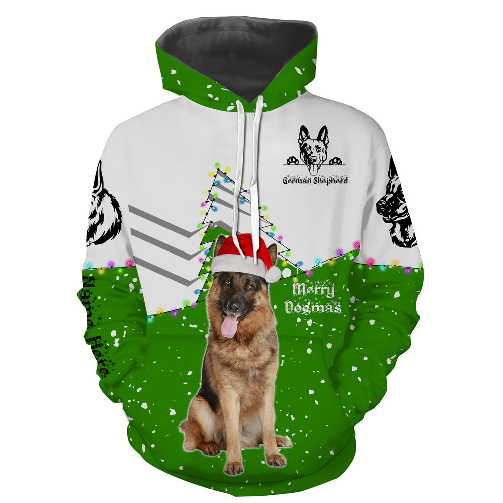 Funny German Shepherd Christmas Hoodie 3D, Personalized All Over Print Hoodie 3D Y137