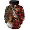Brittany Pheasant Hunting Dog Red Plaid Camo Hoodie 3D, Personalized All Over Print Hoodie 3D Y158