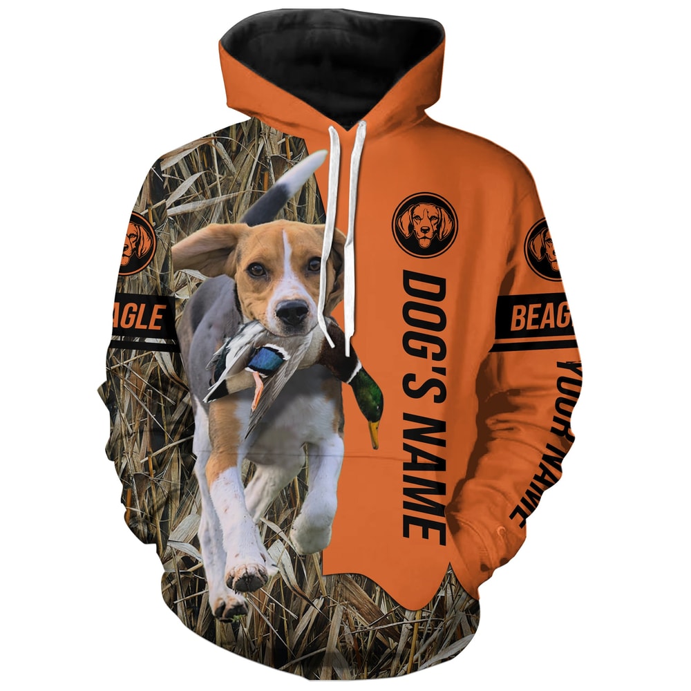 Beagle Hunting Duck Dog Gift For Hunters Hoodie 3D, Personalized All Over Print Hoodie 3D Y169