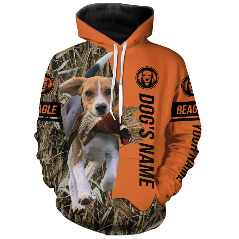 Beagle Hunting Pheasant Dog Gift For Hunters Hoodie 3D, Personalized All Over Print Hoodie 3D Y170