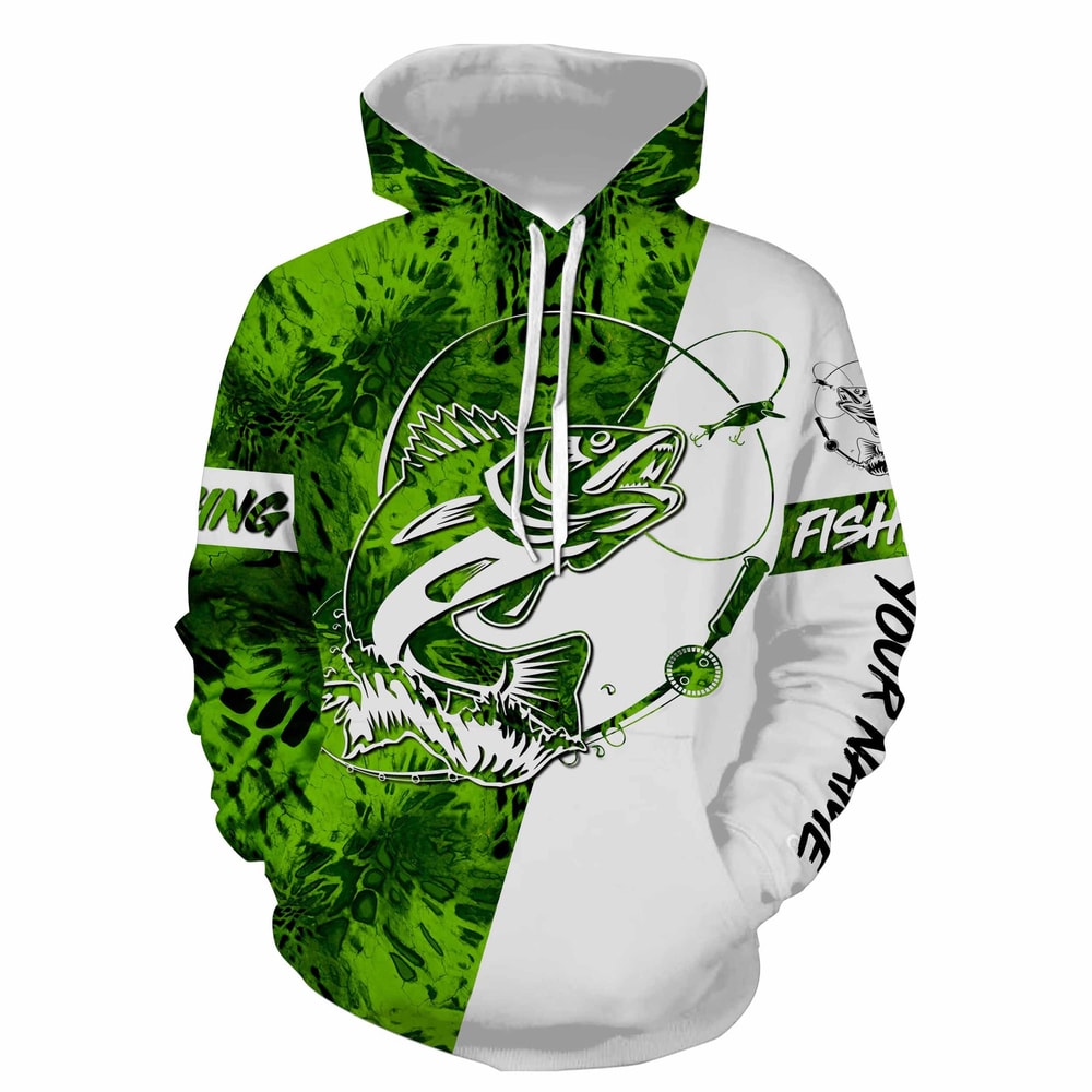 Walleye Fishing Tattoo Lime Green Camo Hoodie 3D, Personalized All Over Print Hoodie 3D Y182