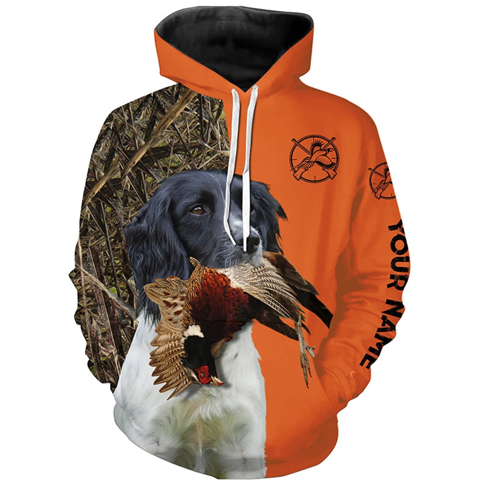 Pheasant Hunting With English Springer Spaniel Hoodie 3D, Personalized All Over Print Hoodie 3D Y188
