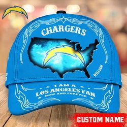 Custom Name NFL Los Angeles Chargers I Am A Los Angeles fan Caps, NFL Los Angeles Chargers Caps for fan