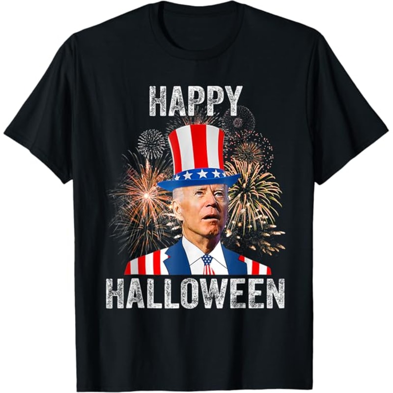 Halloween Funny Happy 4th Of July Anti Joe Biden T-Shirt