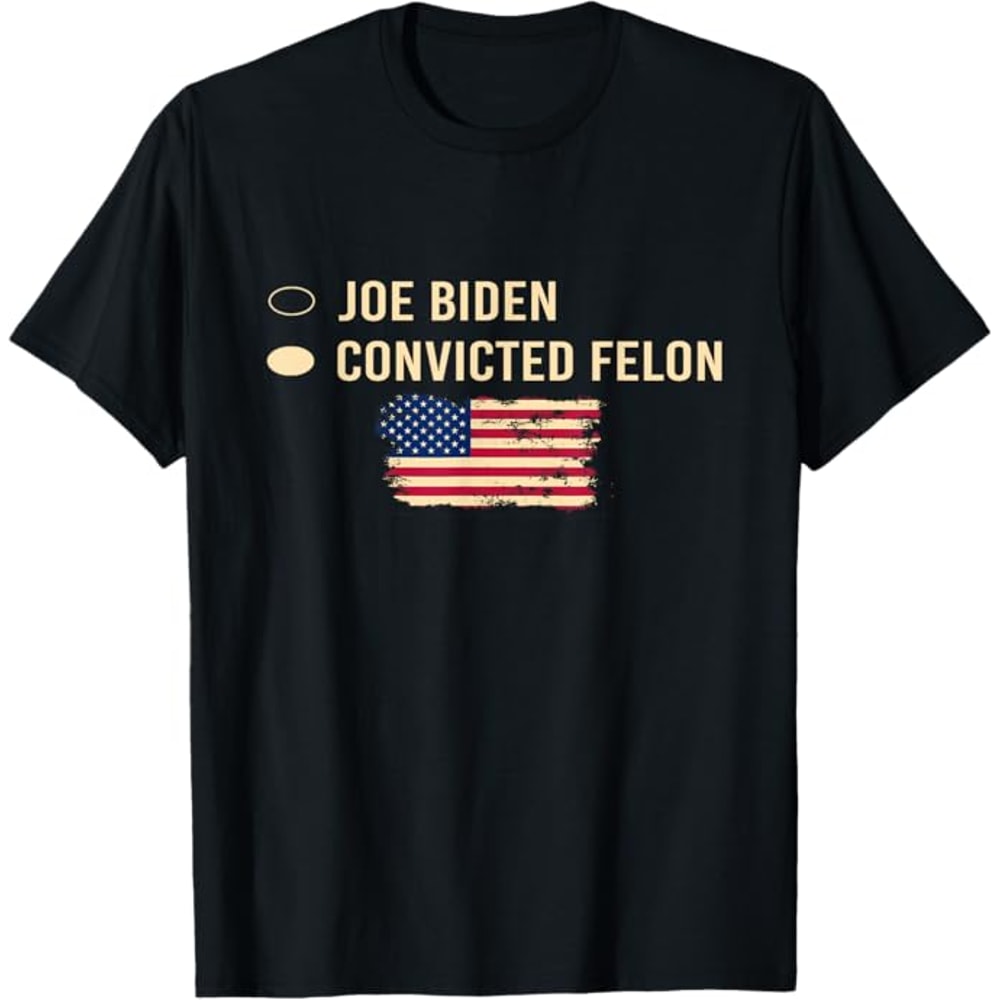Joe Biden Vs Convicted Felon Funny Ballot Paper Voting Humor T-Shirt