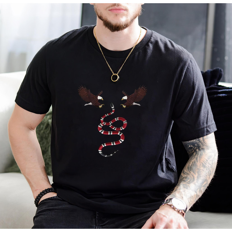 Gucci Vintage Shirt Eagle and Snake01black01blackjpg