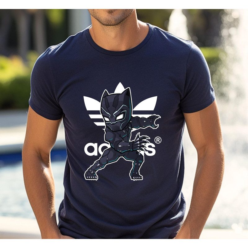 Adidas Chibi Black Panther Fan Gift TShirt02navy02navyjpg