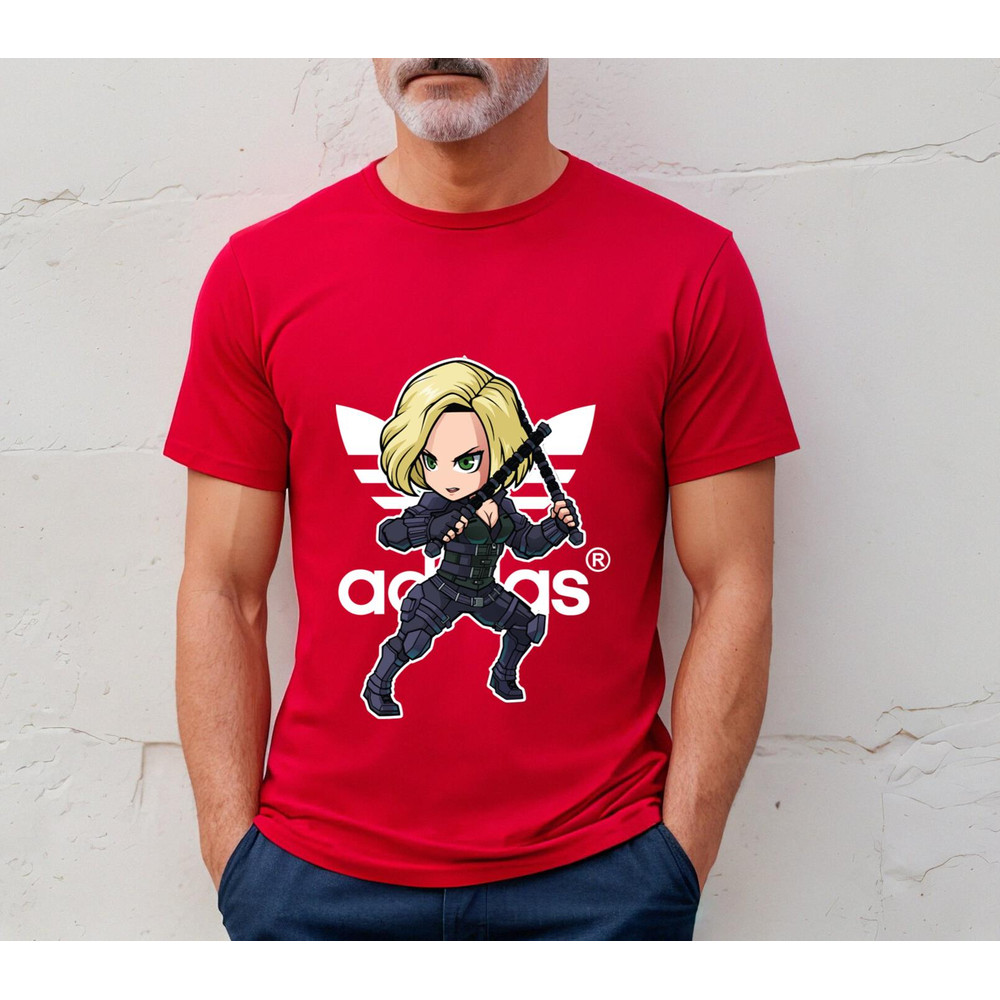 Adidas Chibi Black Widow Fan Gift TShirt03red03redjpg