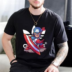 adidas chibi captain america fan gift t-shirt