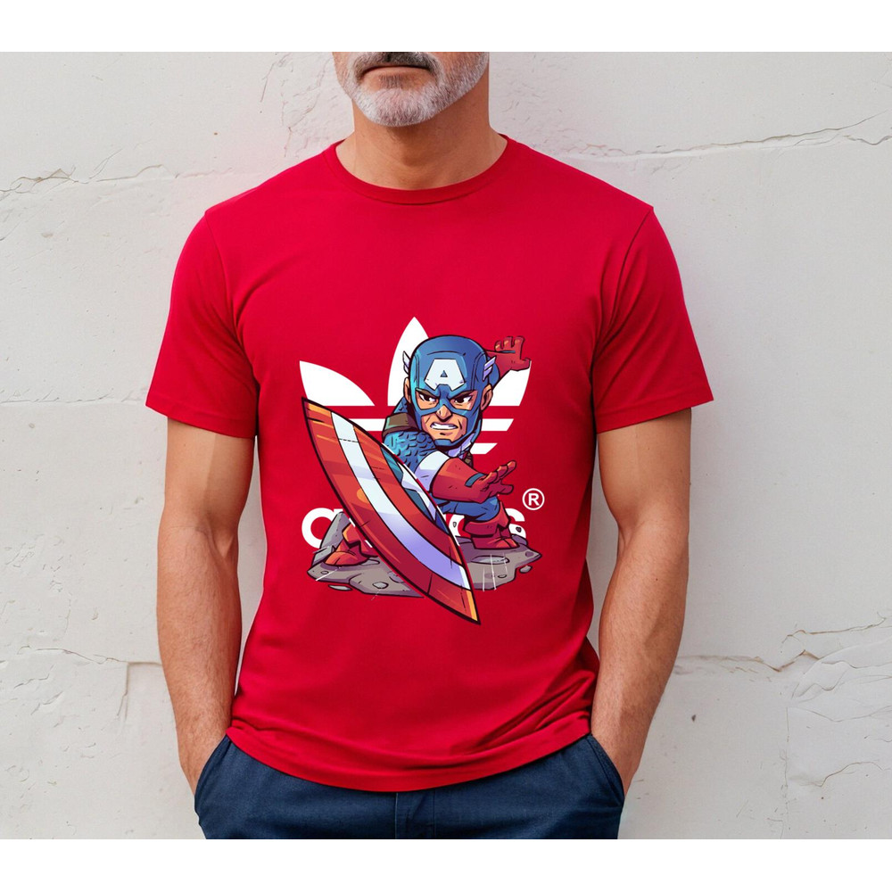 Adidas Chibi Captain America Fan Gift TShirt03red03redjpg