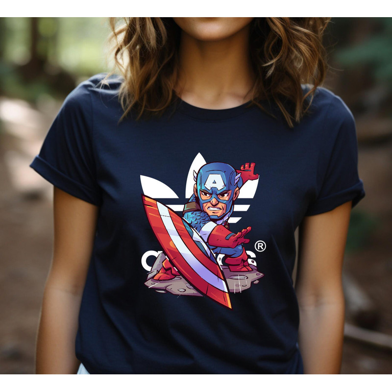 Adidas Chibi Captain America Fan Gift TShirt05gnavy05gnavyjpg