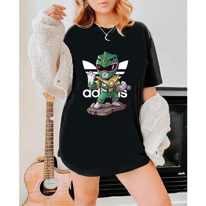 Adidas Chibi Green Ranger Fan Gift TShirt04gblack04gblackjpg