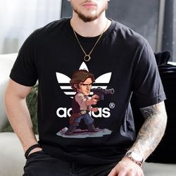adidas chibi han solo fan gift t-shirt