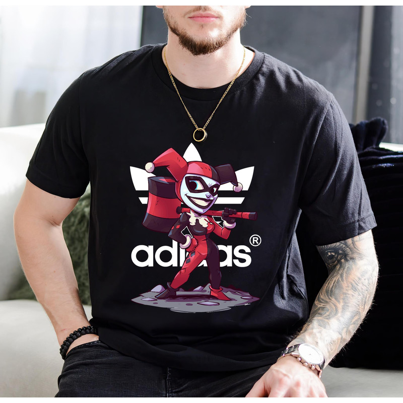 Adidas Chibi Harley Quinn Fan Gift TShirt01black01blackjpg