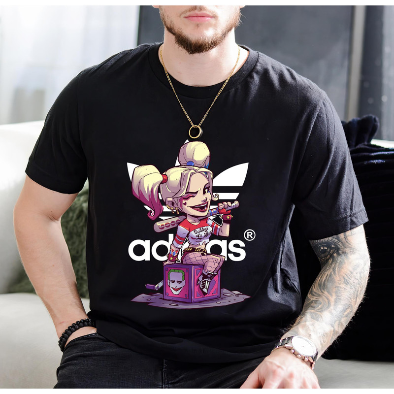 Adidas Chibi Harley Suicide Squad Fan Gift TShirt01black01blackjpg