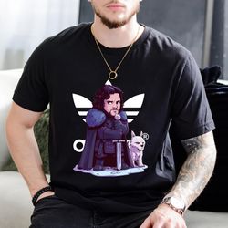 adidas chibi jon snow and ghost fan gift t-shirt,hoodie,sweatshirt