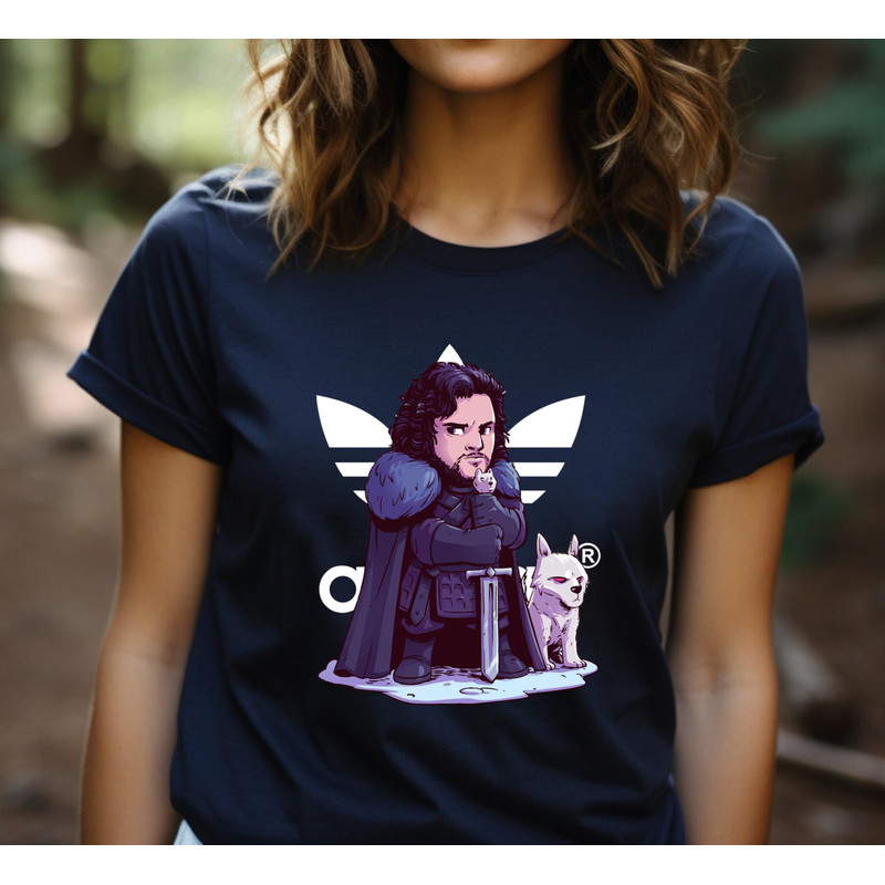 Adidas Chibi Jon Snow and Ghost Fan Gift TShirt05gnavy05gnavyjpg