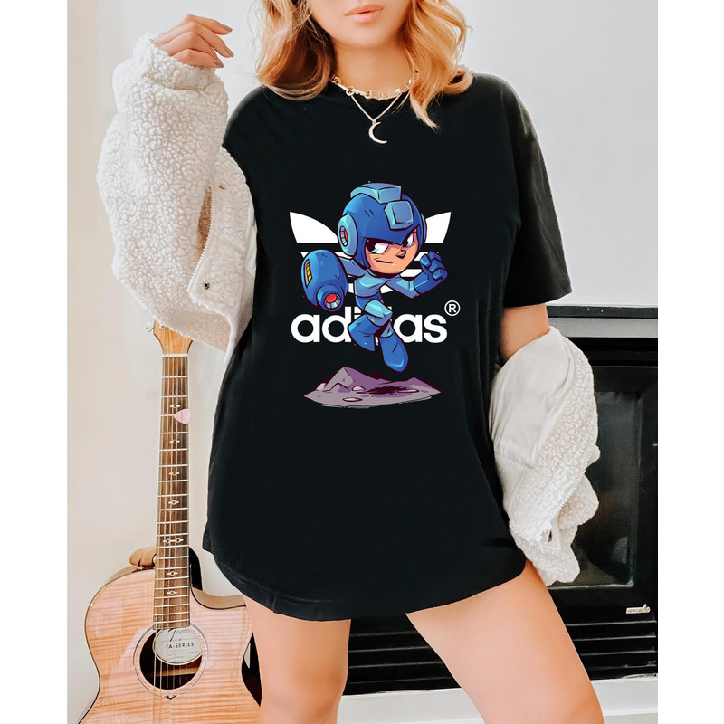 Adidas Chibi Mega man Fan Gift TShirt04gblack04gblackjpg