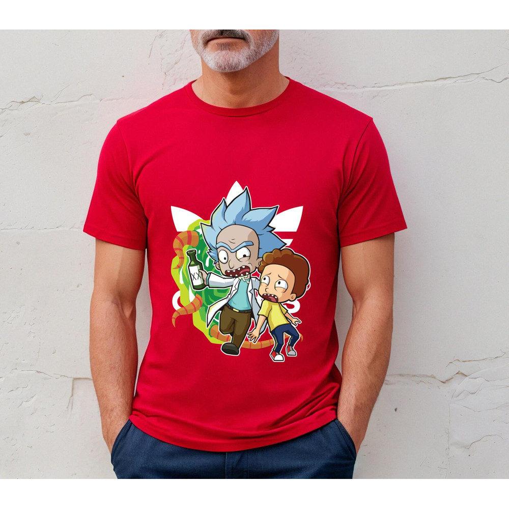 Adidas Chibi Rick and Morty Fan Gift TShirt03red03redjpg
