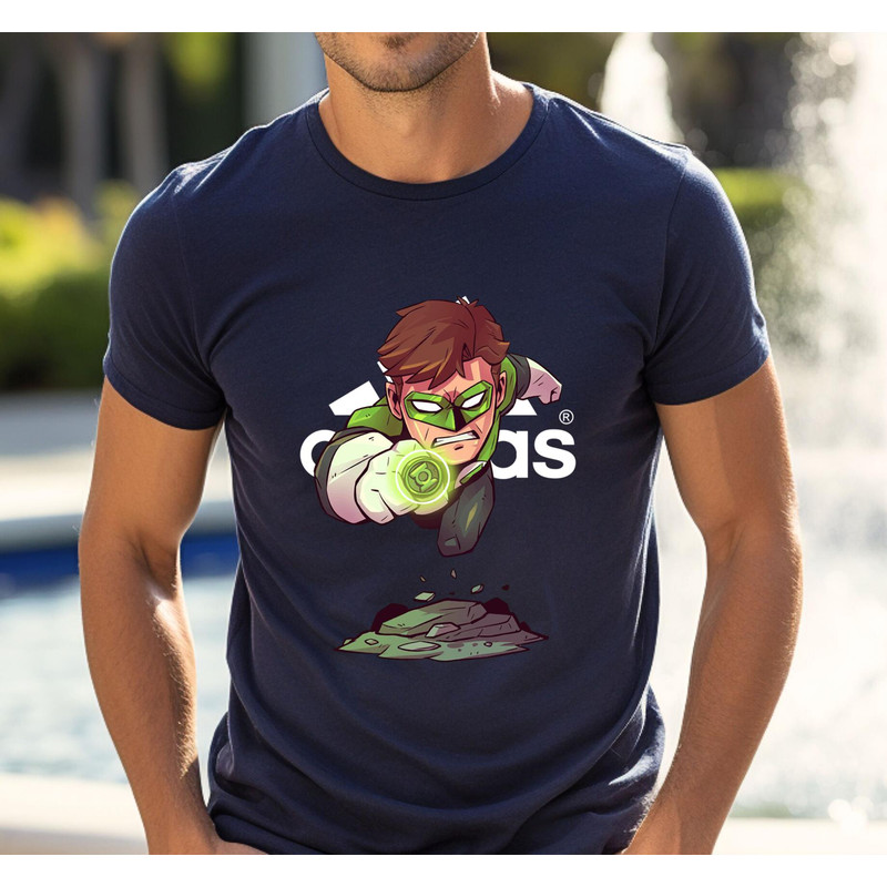 Adidas Fashion Green Lantern Chibi Fan Gift TShirt02navy02navyjpg