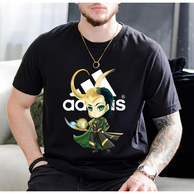 Adidas Fashion Loki Chibi Fan Gift TShirt01black01blackjpg